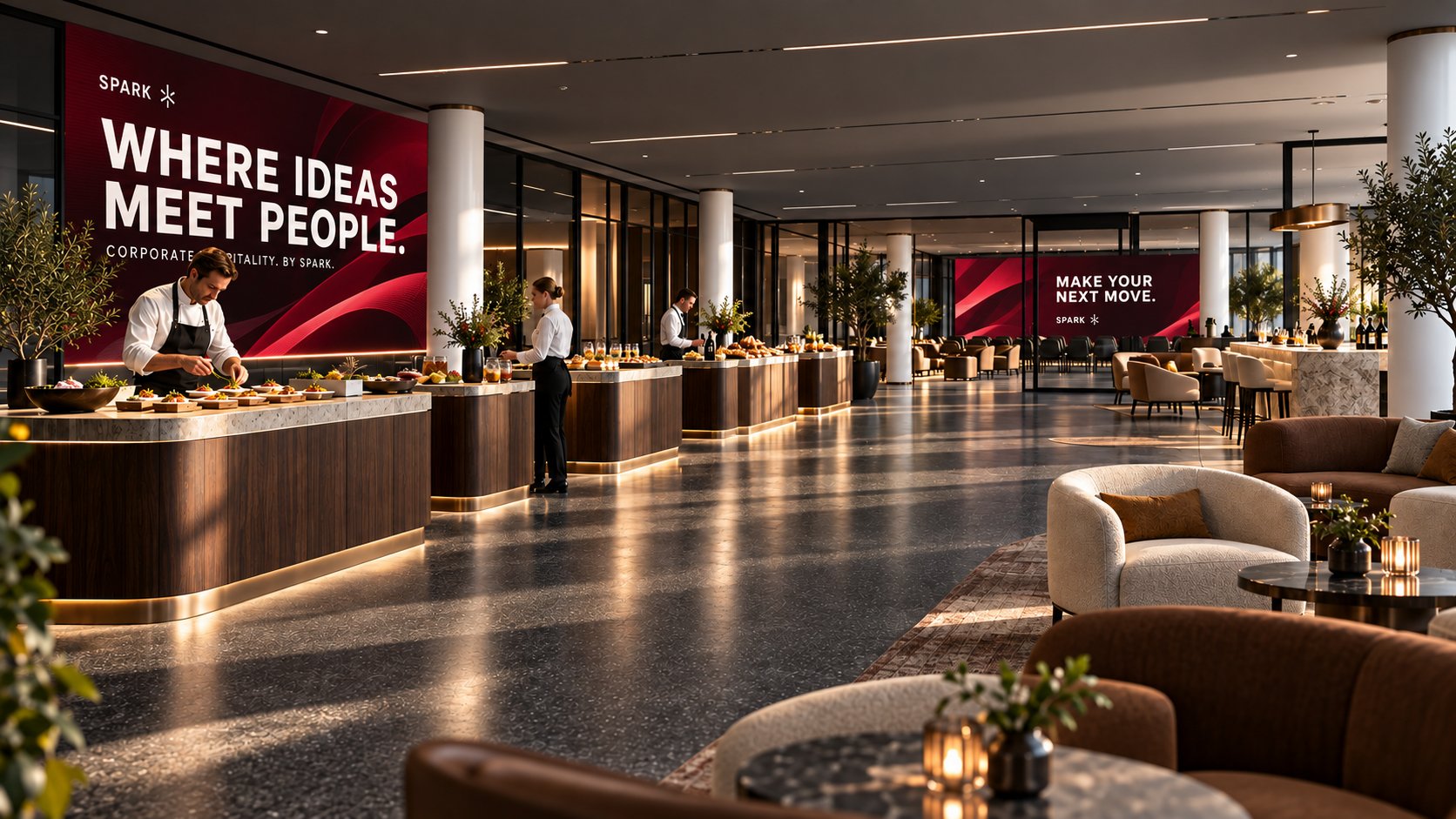 Food and beverage stations, visualisation
