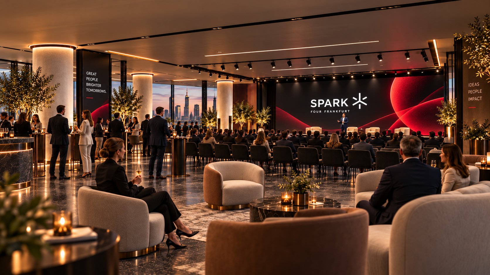 SPARK FOUR main stage and lounge, visualisation