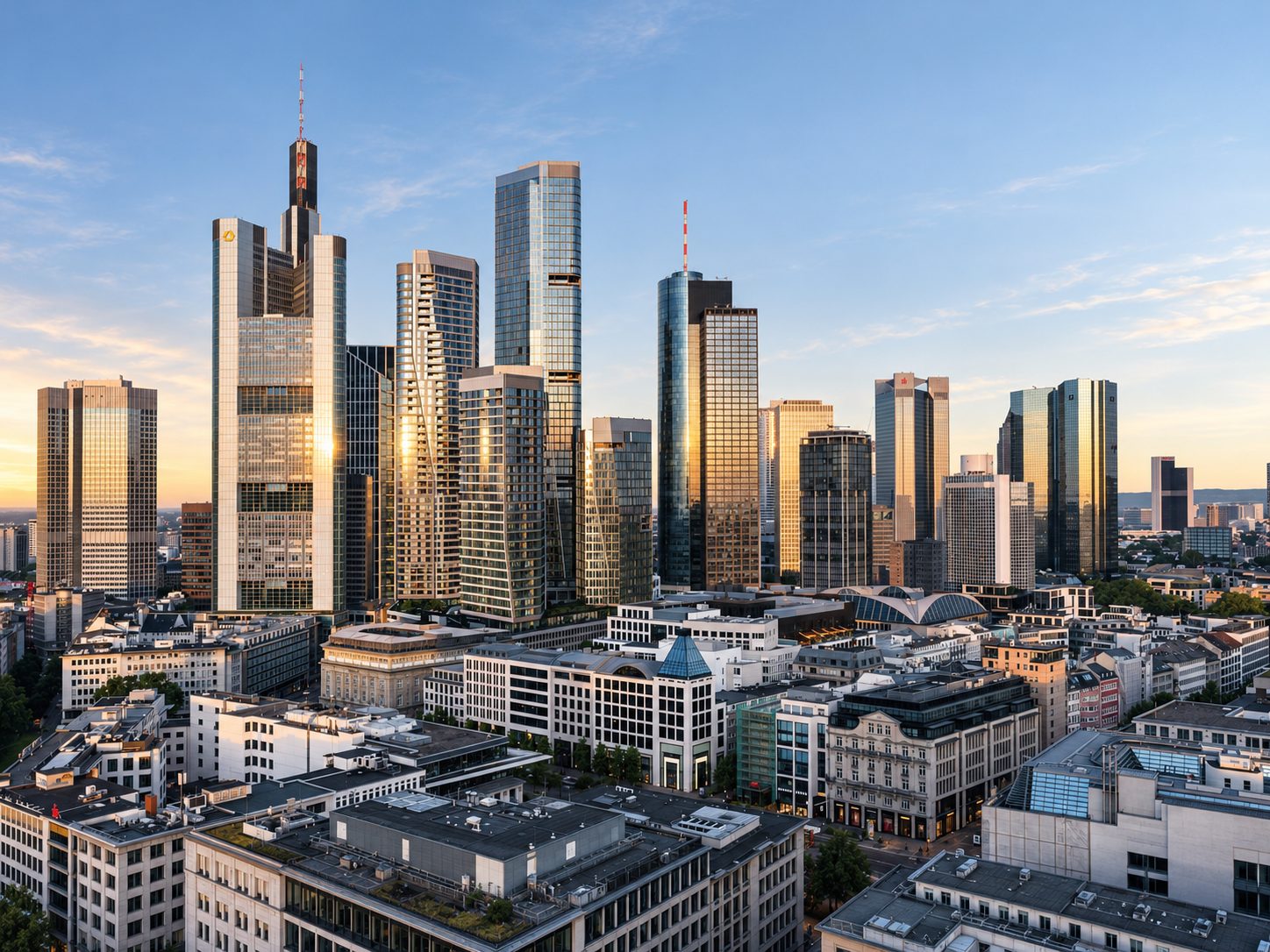 Frankfurt banking district skyline