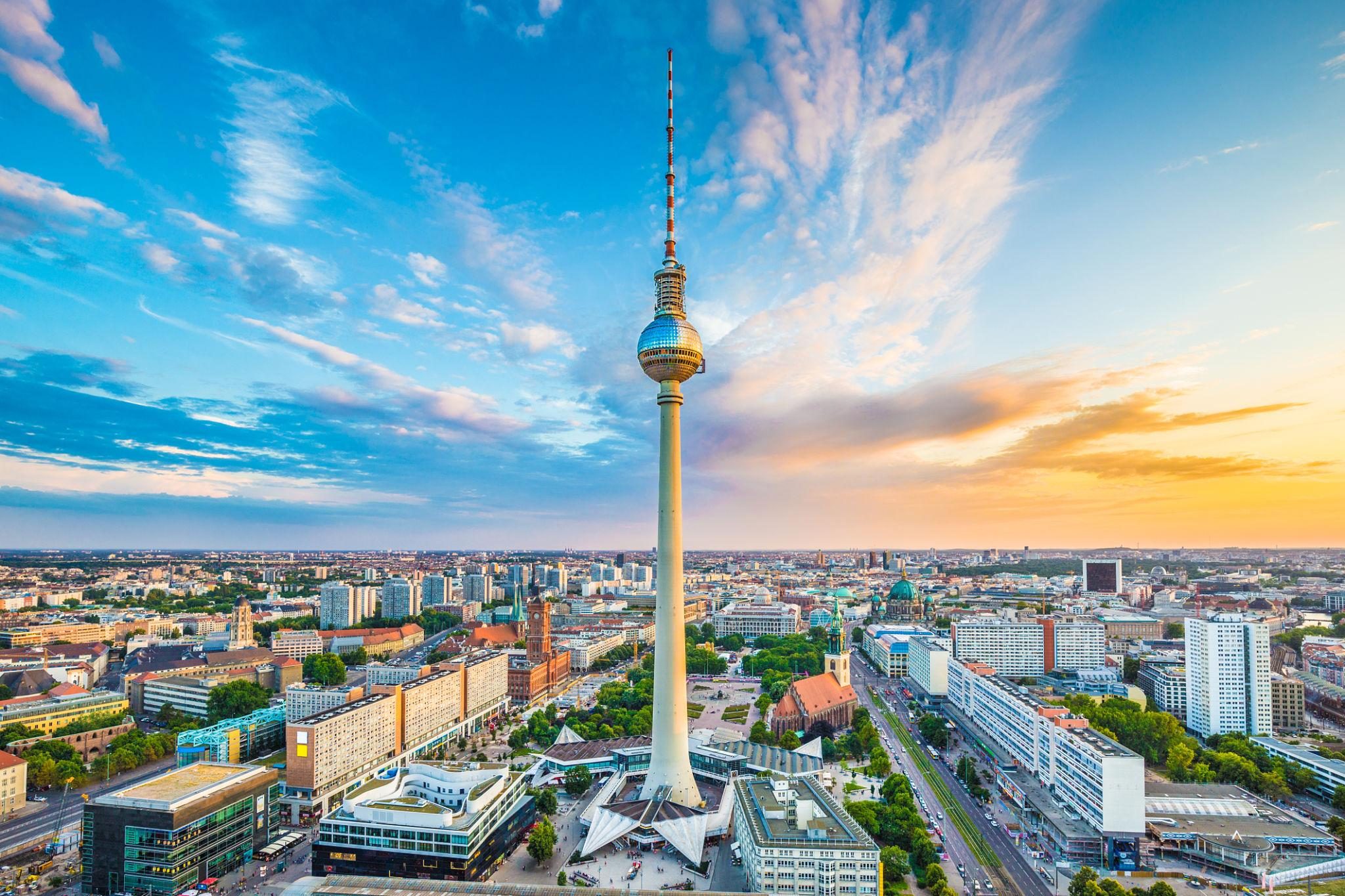 Berlin skyline with the TV tower at Alexanderplatz