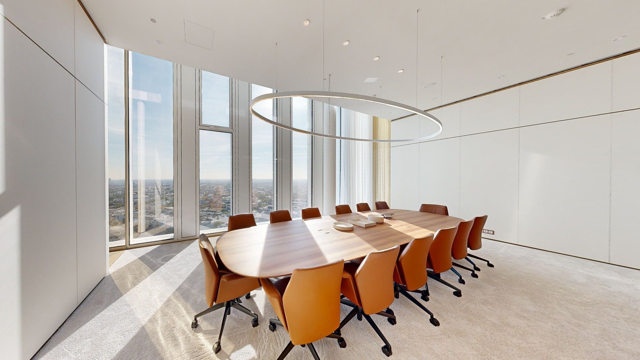 Boardroom with skyline view at SPARK