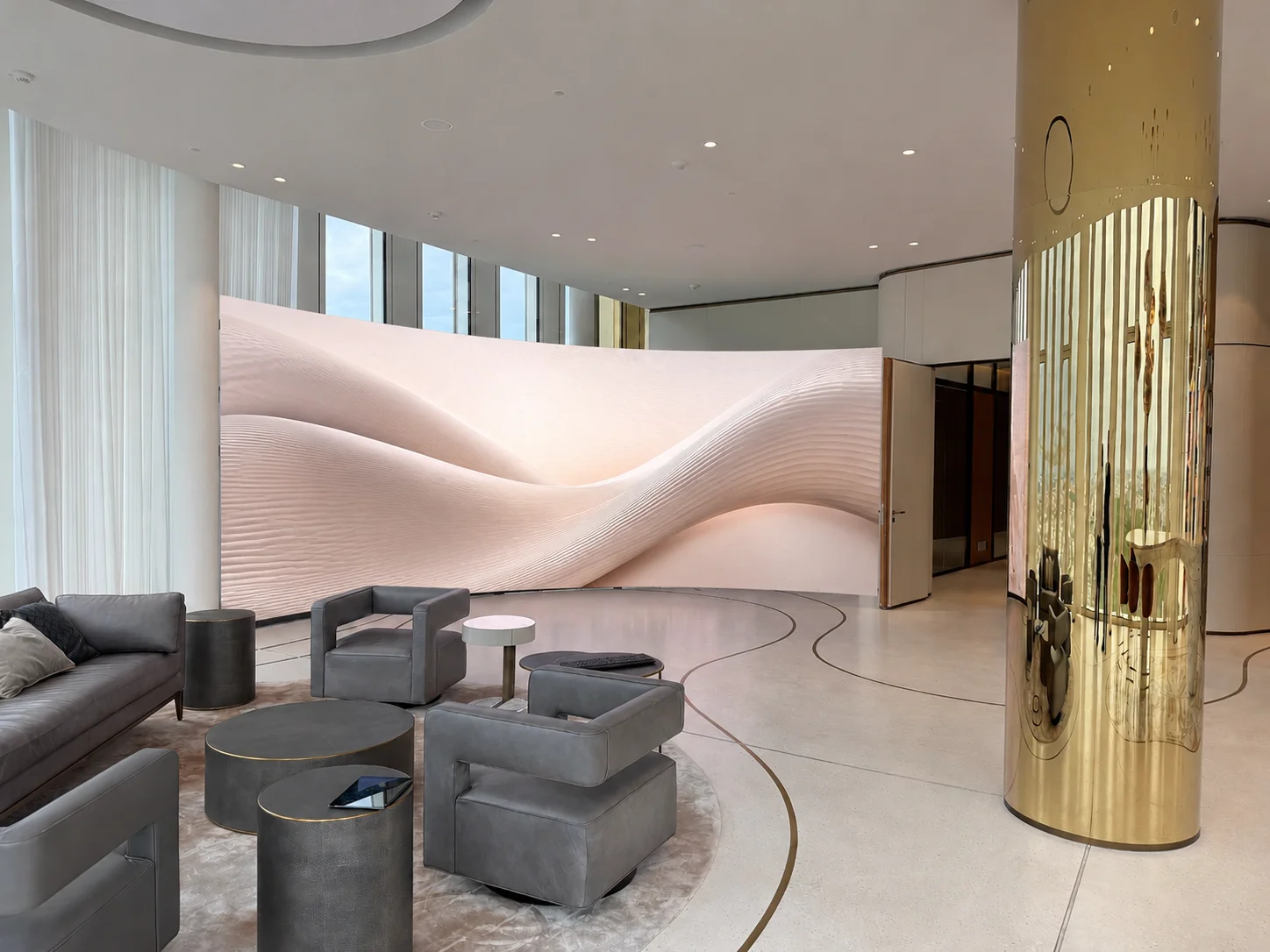 LED wall in the Tiergarten Salon — architectural broadcast